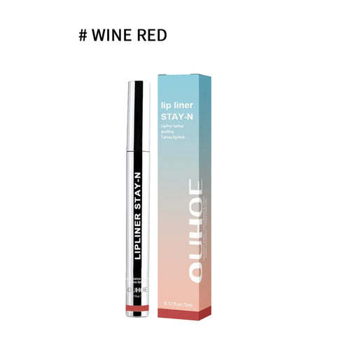 Lip Liner Pen Wine Red Waterproof Long Lasting Plump Soft Lip Gloss 2 PC
